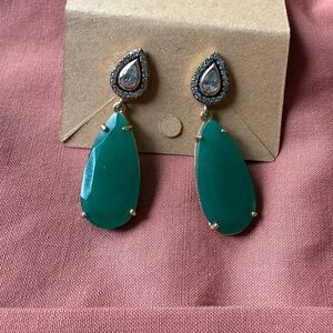 Y2K Stella and Dot Party Festive Emerald Green and Gold Costume Jewelry